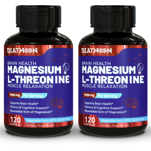 DIATMOON Magnesium L-Threonine Capsules Magnesium Threonine Supplement 1900mg Magnesium L-Threonine Non GMO Gluten Free - 240 Veg Capsules - Unique Health