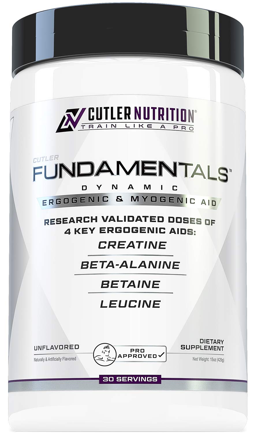 Fundamentals Intra or Post Workout Recovery Drink: 4 Key Ergogenic Aids for Maximum Performance and Muscle Growth: Creatine Beta-Alanine Betaine and Leucine 30 Servings Unflavored