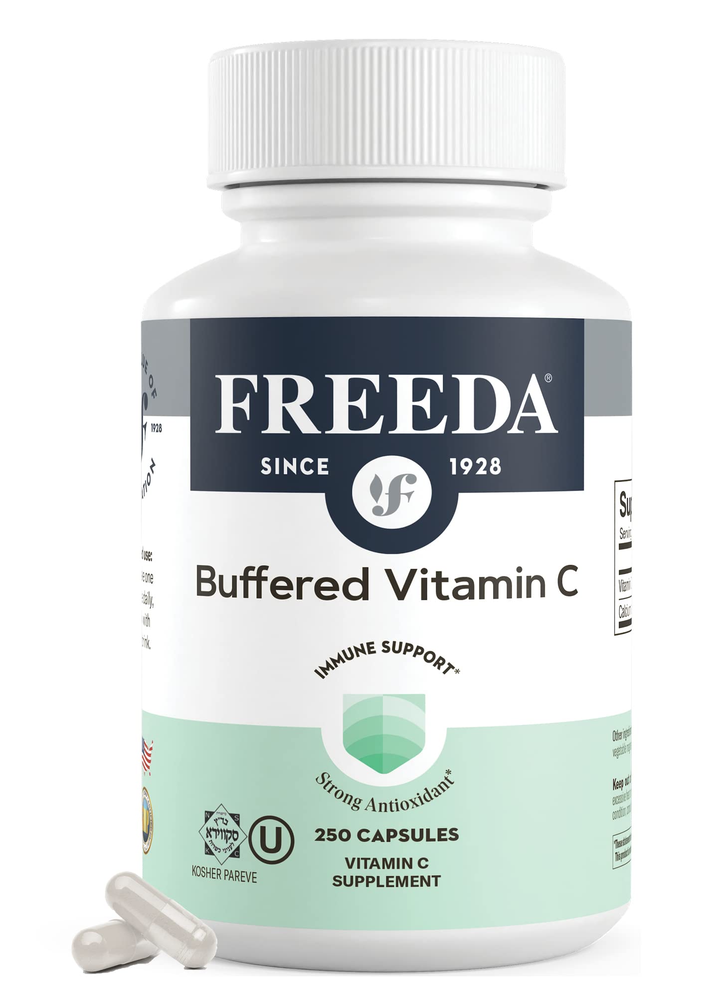 FREEDA Kosher Vitamin C - Buffered Vitamin C 500mg - (250 Count)