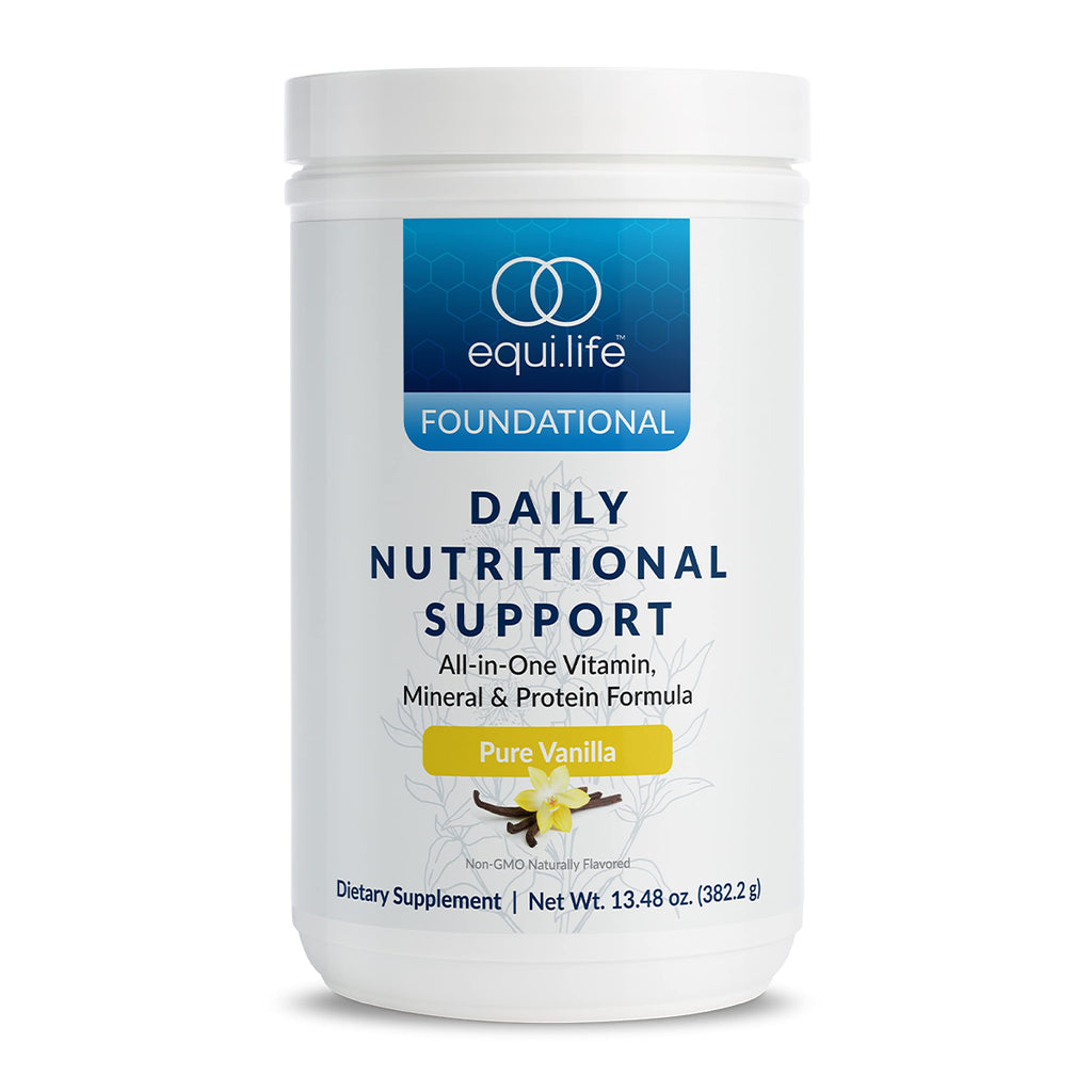 Equilife - Daily Nutritional Support Organic and Plant Based Protein Powder All-in-one Multivitamin May Help Boost Energy and Mood Gut-Cleansing Aid and Skin Health (Pure Vanilla14 Servings Tub)