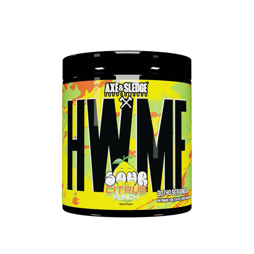 Axe & Sledge HWMF Pre-Workout Powder - 20/40 Servings - Caffeine L-Citrulline Betaine (20/40 Servings Sour Citrus Punch) - Unique Health