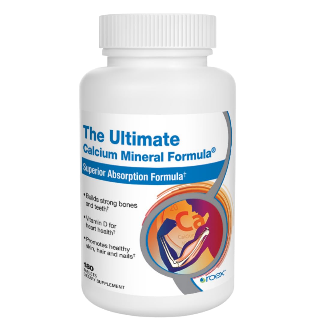 Roex Vitamins | The Ultimate Calcium Mineral Formula | Calcium | Hair Skin and Nails | Tablets | 180 Count - Unique Health