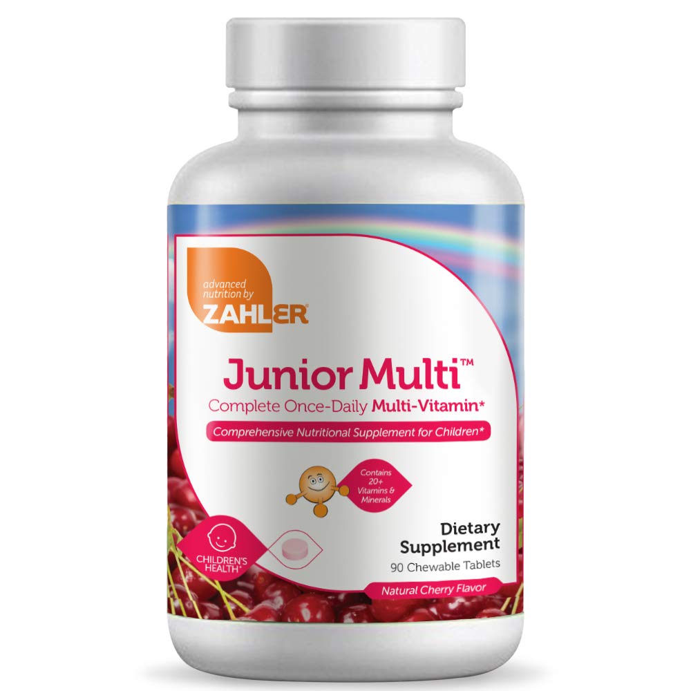 Zahler Complete Kids Kosher Multivitamin Chewable Tablets. (Cherry Flavor (90) count).