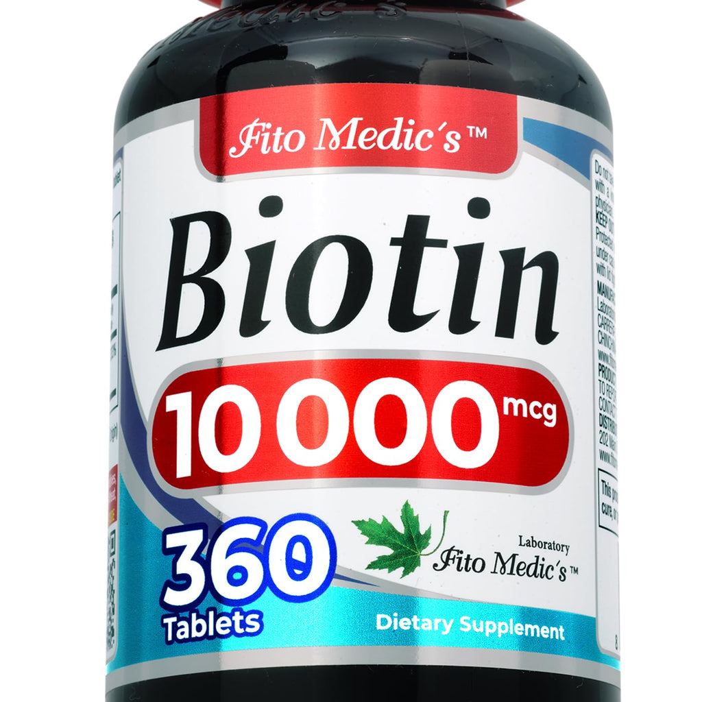 FITO MEDICS Lab | biotin 10000mcg |360 tab | biotin | biotin Supplement | biotin Vitamins | biotin Pills | biotina para el Cabello | biotin Tablets | Ultra high Absorption.