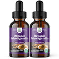 USDA Organic Ashwagandha Liquid Drops - Liquid Ashwagandha Root Extract for Stress and Mood Support - Tasty Adaptogenic Ashwagandha Tincture - Non GMO Vegan Gluten Alcohol and Sugar Free (2 Pack)