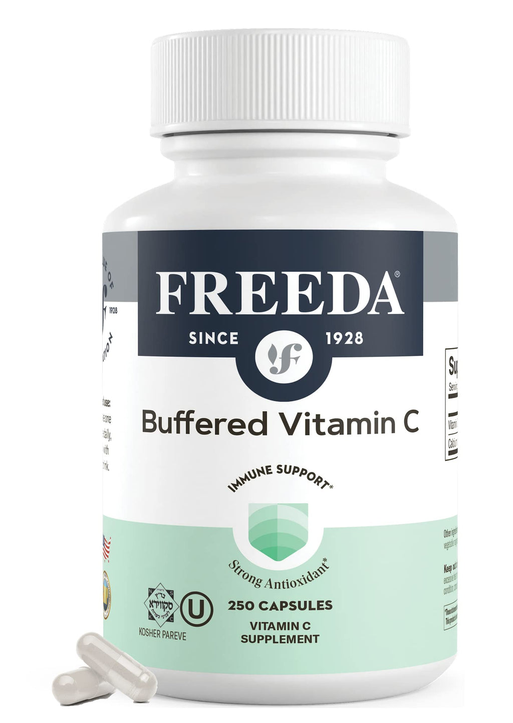 FREEDA Kosher Vitamin C - Buffered Vitamin C 500mg - (250 Count)