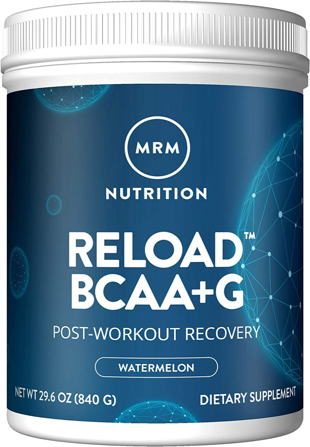 MRM Nutrition Reload BCAA+G Post-Workout Recovery | Watermelon Flavored | 9.6g Amino Acids | with CarnoSyn® | Muscle Recovery | Keto Friendly | 840g 67 Servings