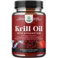 Antarctic Krill Oil 500mg Softgels - High Absorption Krill Oil Omega 3 Fatty Acid Supplement with Potent EPA DHA Astaxanthin and Phospholipids - Wild Caught Burpless Fish Oil Omega 3 Supplement