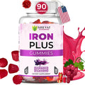 Family Iron Gummies for Women Men & Kids– Chewable Iron Supplements for Women Anemia & Men – Kids Iron Gummies with Iron Vitamins for Women – VeganGluten-Free(Grape Flavor) Immune Support – USA Made