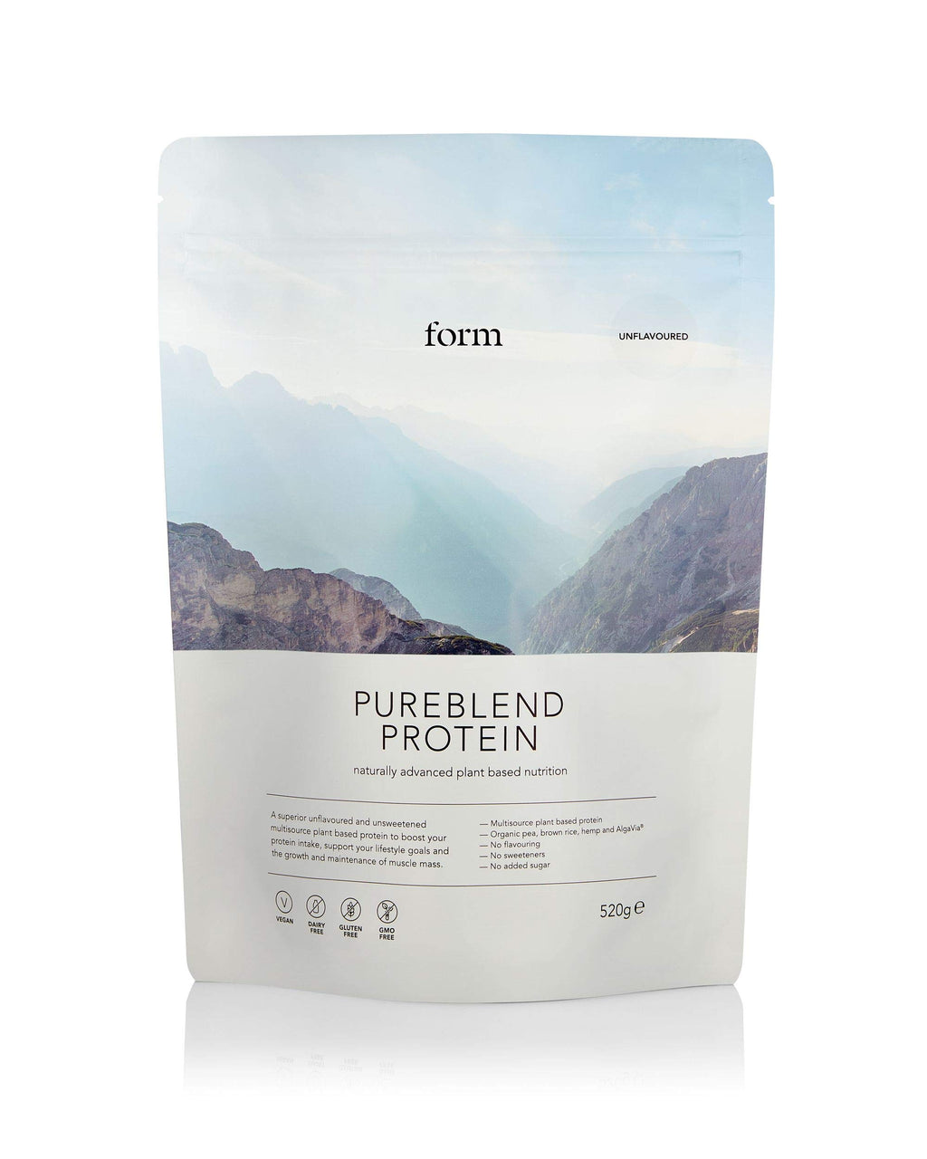 Form Pureblend Protein - Unflavored and Unsweetened Vegan Protein Powder - 15g of Plant Based Protein per Serving. Perfect for Your Smoothies Cooking and Baking.