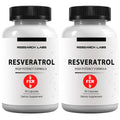 Research Labs 2X Potency Micronized Resveratrol Supplement 2 Fer 1 Ad - 1200mg Per 2 Capsules 120 Total - Potent Antioxidants Supplement Trans Resveratrol for Heart Health