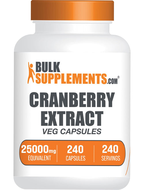 BulkSupplements.com Cranberry Extract Capsules - Cranberry Capsules Cranberry Supplement Cranberry Pills for Women - Vegan 1 Capsule (25000mg Equivalent) per Serving 240 Veg Capsules - Unique Health