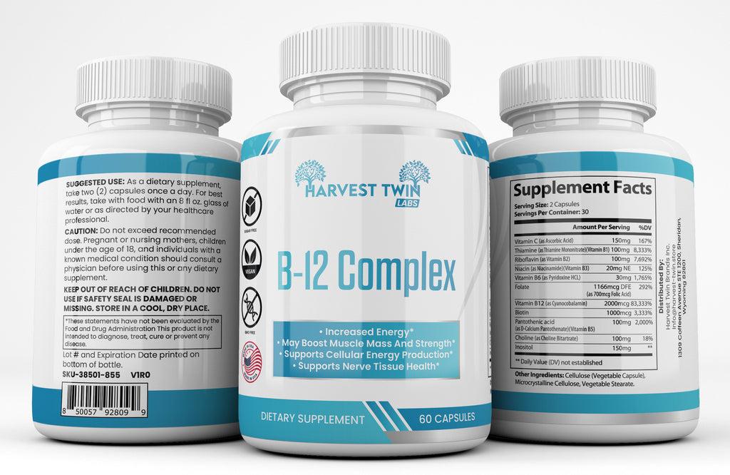 B-12 Complex Vitamin Supplement for Increased Energy & Vitality - Unique Health