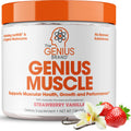 Genius Muscle Builder & Mass Gainer Strawberry Vanilla - 100% Natural Anabolic Activator Supplement for Men & Women - Weight Gainer for Lean Muscle Growth & Bodybuilding