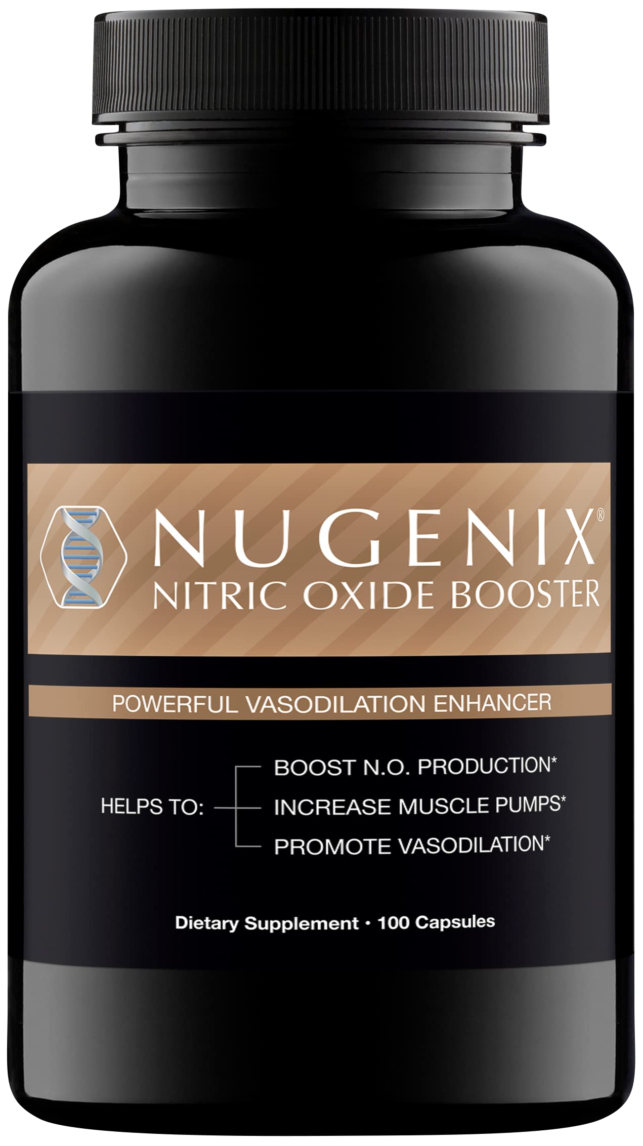 Nugenix Nitric Oxide Booster Supplement - Nitric Oxide Flow L-Arginine L-Citrulline Pine Bark Extract - Vasodilator - 100 Capsules