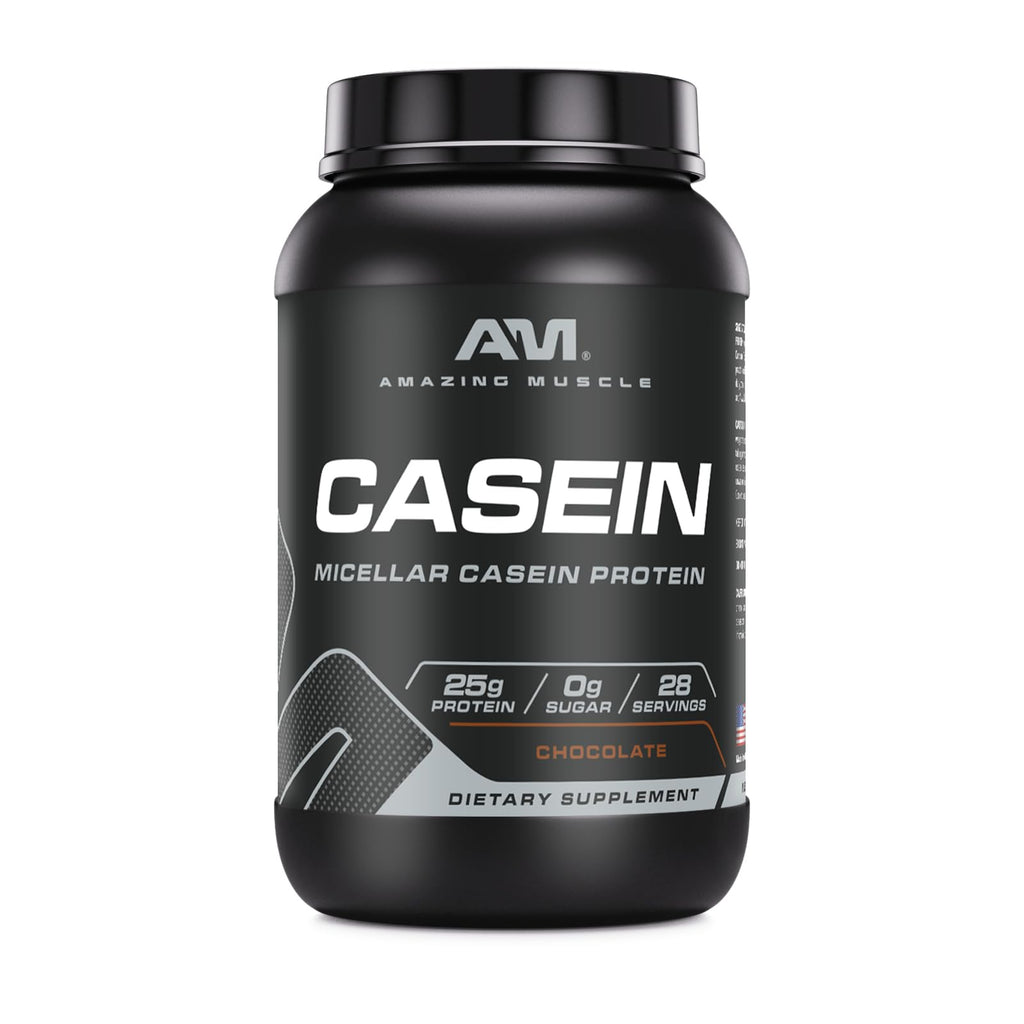 Amazing Muscle Casein Protein Powder | Chocolate Flavor | 25 G Protein | 2 Lb (907 G) | Non-GMO | Made in USA