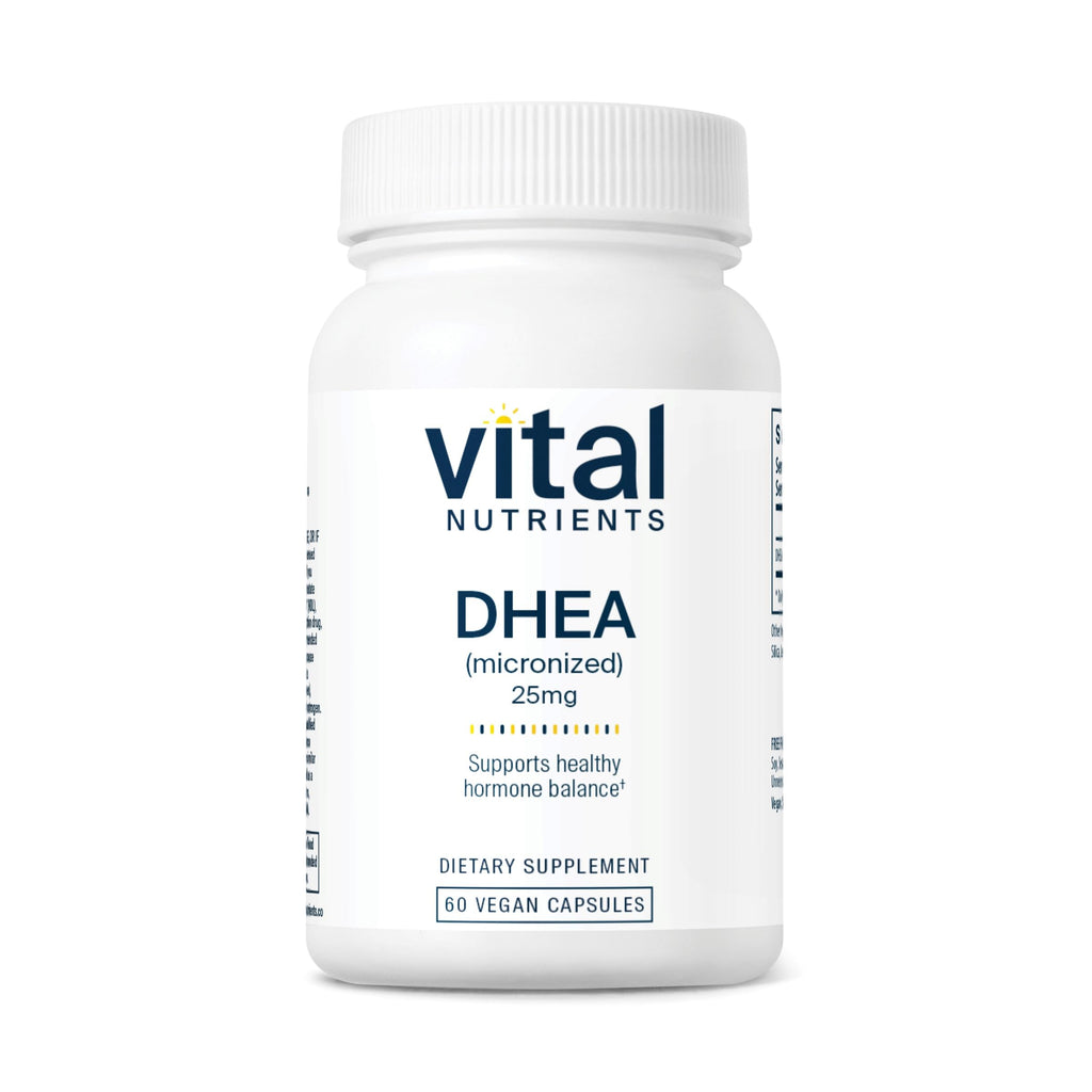 Vital Nutrients DHEA 25mg | Vegan Micronized DHEA Supplement for Women & Men | Supports Hormone Balance | Supports Healthy Metabolism of Sugar & Minerals | Gluten Dairy Soy Free | 60 Capsules