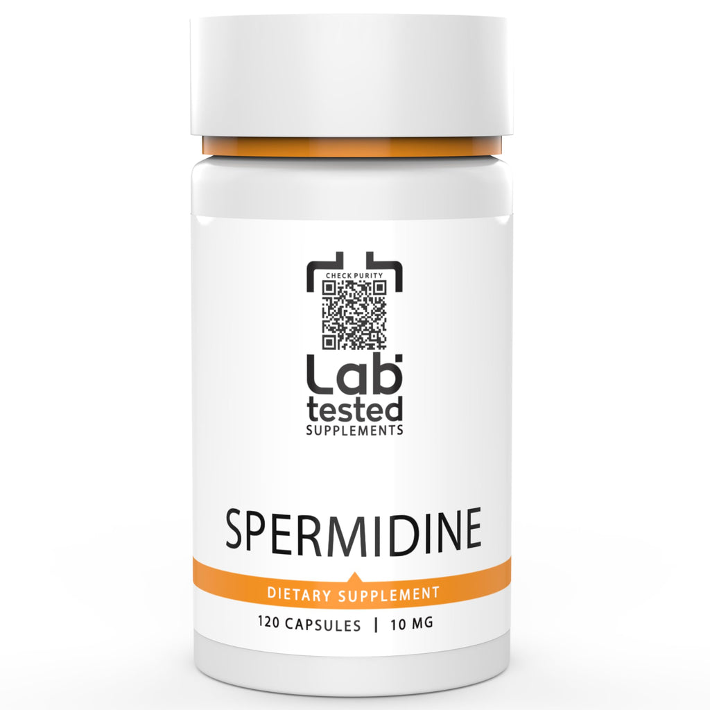 Lab Tested Supplements - Spermidine 3HCL Supplement - 120 10mg Capsules - 3rd Party COAs provided with Every lot# - Spermidine Trihydrochloride