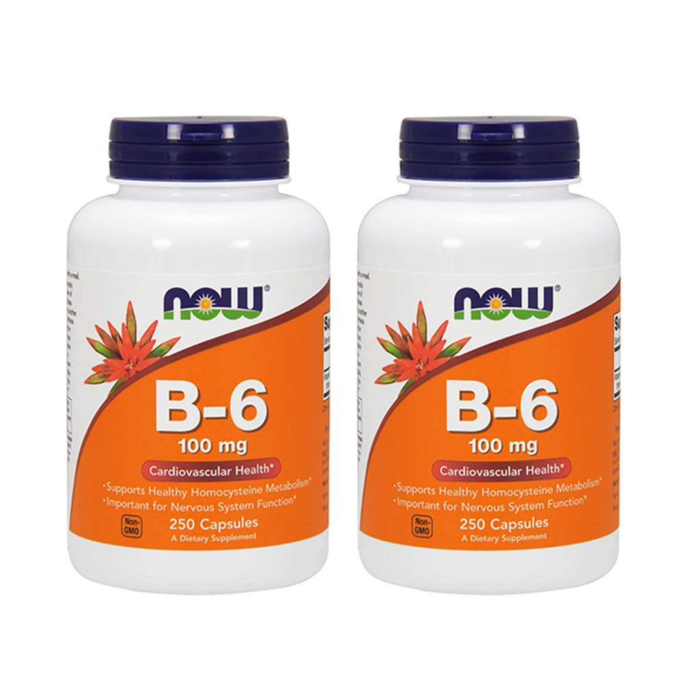 NOW Vitamin B-6 100mg250 Capsules (Pack of 2) - Unique Health