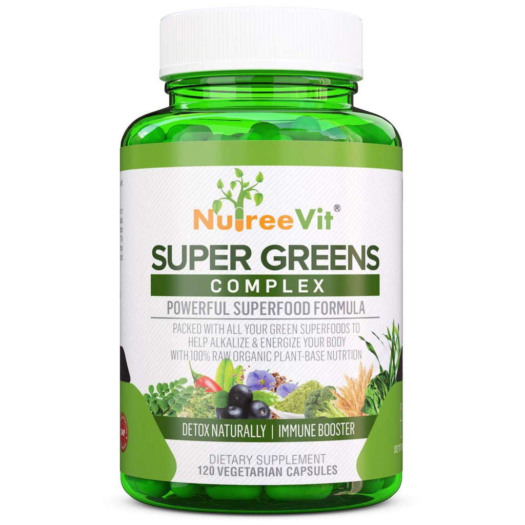SuperGreens - Spirulina Chlorella Wheatgrass + More - Nutrient-Packed Green Blend